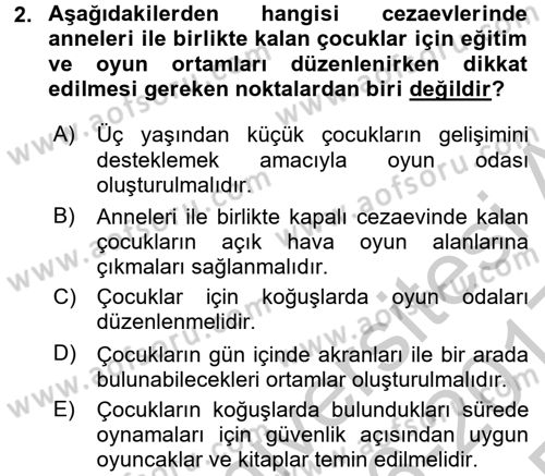 Çocuk Ve Oyun Dersi 2016 - 2017 Yılı 3 Ders Sınav Soruları 2. Soru
