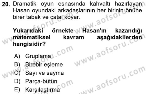 Çocuk Ve Oyun Dersi 2016 - 2017 Yılı 3 Ders Sınav Soruları 20. Soru