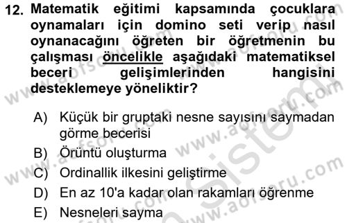 Çocuk Ve Oyun Dersi 2016 - 2017 Yılı (Final) Dönem Sonu Sınav Soruları 12. Soru