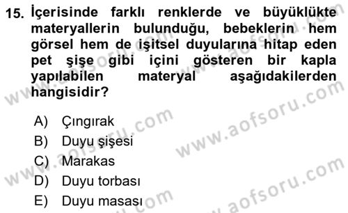 Çocuk Ve Oyun Dersi 2018 - 2019 Yılı (Vize) Ara Sınav Soruları 15. Soru