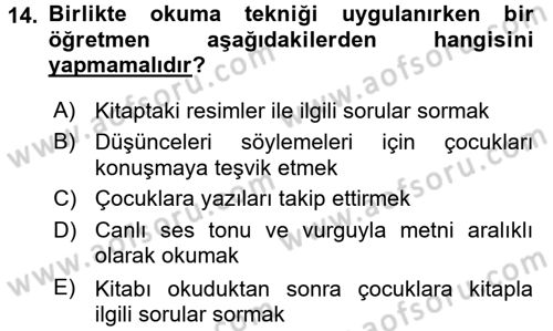 Çocuk Edebiyatı Ve Medya Dersi 2016 - 2017 Yılı 3 Ders Sınav Soruları 14. Soru