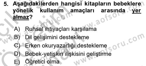 Çocuk Edebiyatı Ve Medya Dersi 2016 - 2017 Yılı 3 Ders Sınavı 5. Soru