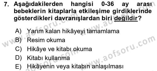 Çocuk Edebiyatı Ve Medya Dersi Ara Sınavı Deneme Sınav Soruları 7. Soru