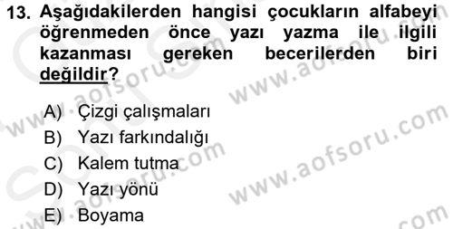 Çocuk Edebiyatı Ve Medya Dersi 2016 - 2017 Yılı (Final) Dönem Sonu Sınav Soruları 13. Soru
