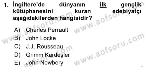 Çocuk Edebiyatı Ve Medya Dersi 2017 - 2018 Yılı 3 Ders Sınav Soruları 1. Soru