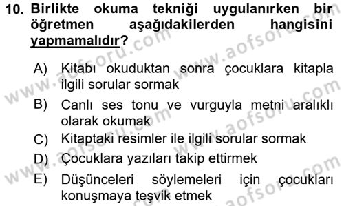 Çocuk Edebiyatı Ve Medya Dersi 2017 - 2018 Yılı 3 Ders Sınav Soruları 10. Soru
