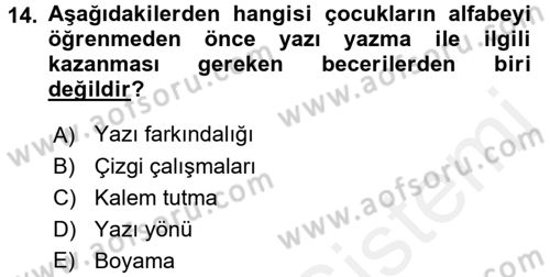 Çocuk Edebiyatı Ve Medya Dersi 2017 - 2018 Yılı 3 Ders Sınav Soruları 14. Soru