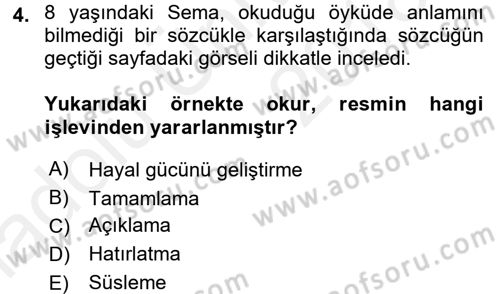 Çocuk Edebiyatı Ve Medya Dersi 2017 - 2018 Yılı 3 Ders Sınav Soruları 4. Soru