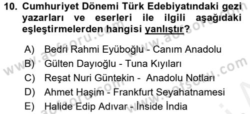 Çocuk Edebiyatı Ve Medya Dersi 2017 - 2018 Yılı (Final) Dönem Sonu Sınav Soruları 10. Soru