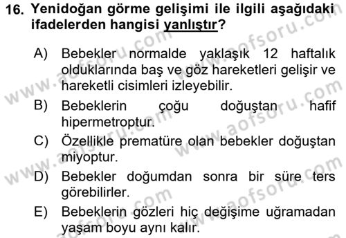 Çocuk Edebiyatı Ve Medya Dersi 2017 - 2018 Yılı (Final) Dönem Sonu Sınav Soruları 16. Soru