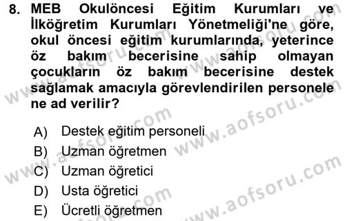 Kurum Uygulamaları Dersi 2016 - 2017 Yılı (Final) Dönem Sonu Sınav Soruları 8. Soru