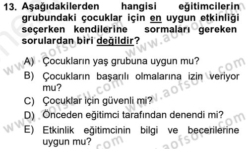 Kurum Uygulamaları Dersi 2017 - 2018 Yılı (Vize) Ara Sınav Soruları 13. Soru