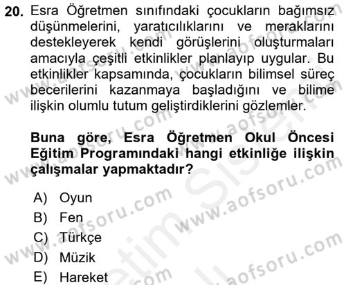 Kurum Uygulamaları Dersi 2017 - 2018 Yılı (Vize) Ara Sınavı 20. Soru