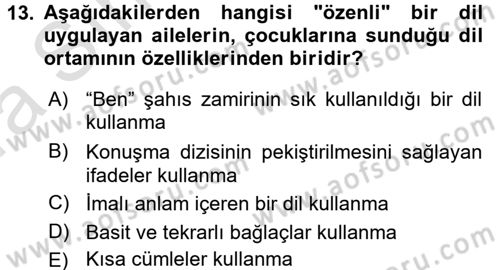 Çocuk Gelişiminde Program Dersi Ara Sınavı Deneme Sınav Soruları 13. Soru