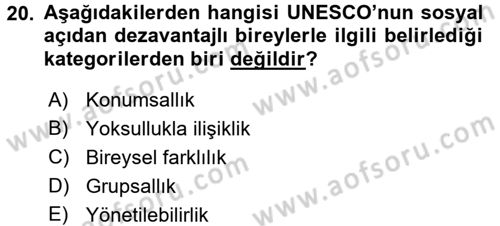 Çocuk Gelişiminde Program Dersi Ara Sınavı Deneme Sınav Soruları 20. Soru