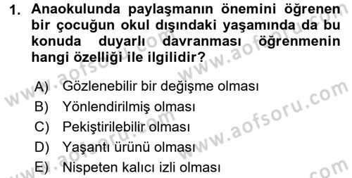 Çocuk Gelişiminde Program Dersi 2016 - 2017 Yılı (Final) Dönem Sonu Sınav Soruları 1. Soru
