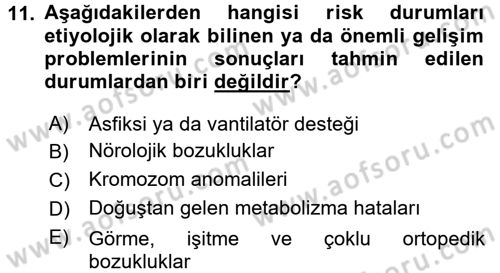 Çocuk Gelişiminde Program Dersi 2016 - 2017 Yılı (Final) Dönem Sonu Sınav Soruları 11. Soru