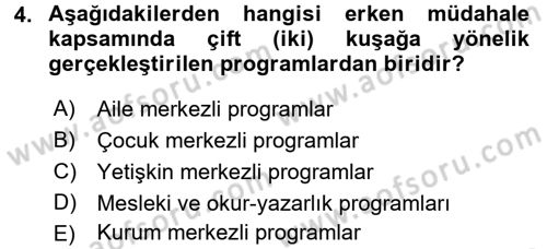 Çocuk Gelişiminde Program Dersi 2016 - 2017 Yılı (Final) Dönem Sonu Sınav Soruları 4. Soru