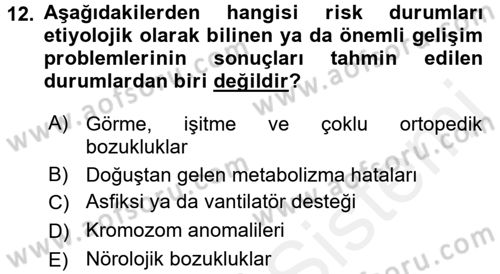 Çocuk Gelişiminde Program Dersi 2017 - 2018 Yılı 3 Ders Sınav Soruları 12. Soru