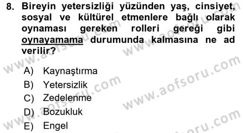 Çocuk Gelişiminde Program Dersi 2017 - 2018 Yılı 3 Ders Sınav Soruları 8. Soru