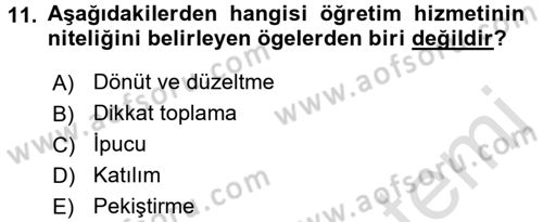 Çocuk Gelişiminde Program Dersi Ara Sınavı Deneme Sınav Soruları 11. Soru
