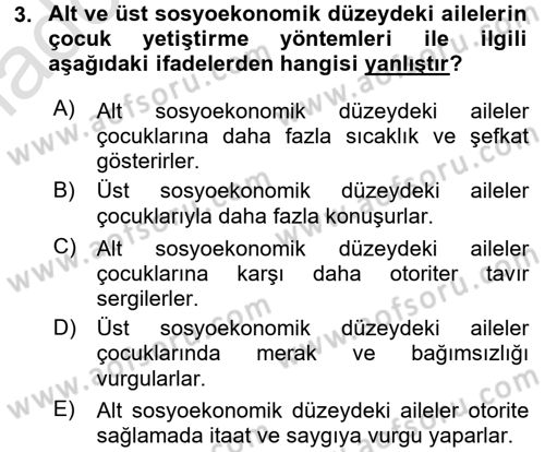 Çocuk Gelişiminde Program Dersi Ara Sınavı Deneme Sınav Soruları 3. Soru