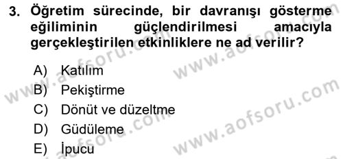 Çocuk Gelişiminde Program Dersi 2017 - 2018 Yılı (Final) Dönem Sonu Sınav Soruları 3. Soru