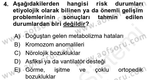 Çocuk Gelişiminde Program Dersi 2017 - 2018 Yılı (Final) Dönem Sonu Sınav Soruları 4. Soru