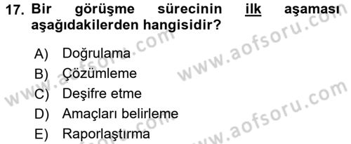 Çocukları Tanıma Ve Değerlendirme Dersi 2016 - 2017 Yılı (Vize) Ara Sınav Soruları 17. Soru