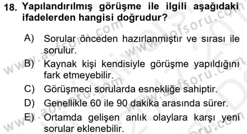 Çocukları Tanıma Ve Değerlendirme Dersi 2017 - 2018 Yılı (Vize) Ara Sınav Soruları 18. Soru