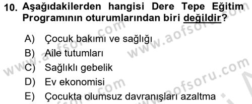 Aile Eğitimi Dersi Ara Sınavı Deneme Sınav Soruları 10. Soru