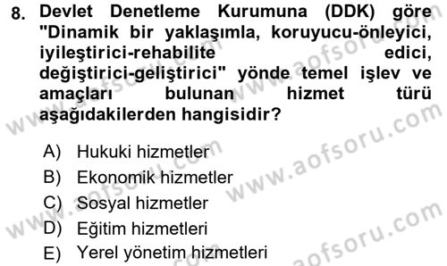 Aile Eğitimi Dersi Ara Sınavı Deneme Sınav Soruları 8. Soru