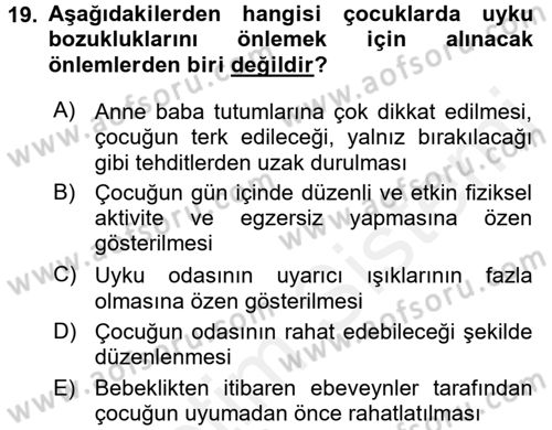 Aile Eğitimi Dersi 2017 - 2018 Yılı 3 Ders Sınav Soruları 19. Soru
