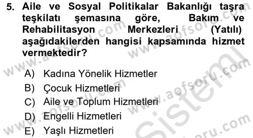 Aile Eğitimi Dersi Ara Sınavı Deneme Sınav Soruları 5. Soru