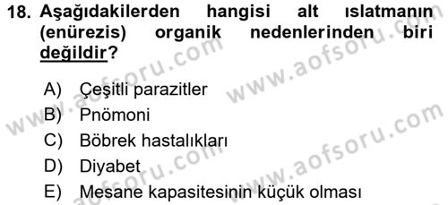 Anne Baba Eğitimi Ve Danışmanlık Hizmetleri Dersi 2017 - 2018 Yılı (Final) Dönem Sonu Sınavı 18. Soru