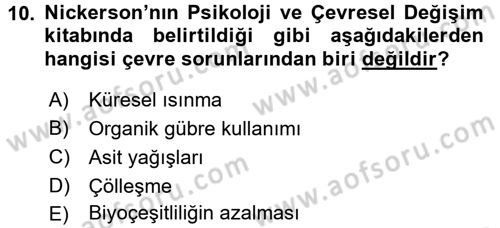 Çocuk, Bilim Ve Teknoloji Dersi 2016 - 2017 Yılı 3 Ders Sınav Soruları 10. Soru