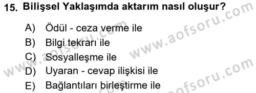 Çocuk, Bilim Ve Teknoloji Dersi 2016 - 2017 Yılı 3 Ders Sınavı 15. Soru