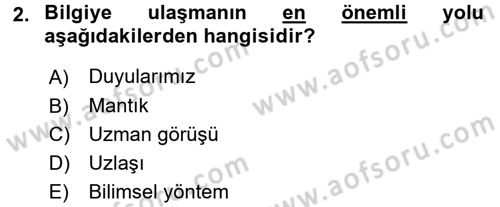 Çocuk, Bilim Ve Teknoloji Dersi 2016 - 2017 Yılı 3 Ders Sınav Soruları 2. Soru