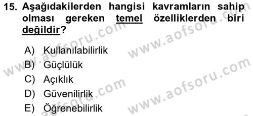 Çocuk, Bilim Ve Teknoloji Dersi 2016 - 2017 Yılı (Vize) Ara Sınav Soruları 15. Soru