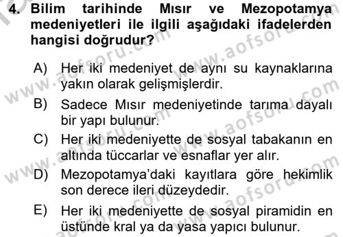 Çocuk, Bilim Ve Teknoloji Dersi 2016 - 2017 Yılı (Vize) Ara Sınav Soruları 4. Soru