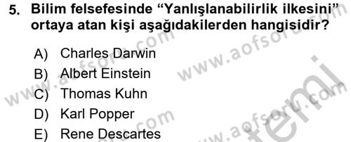 Çocuk, Bilim Ve Teknoloji Dersi 2016 - 2017 Yılı (Vize) Ara Sınav Soruları 5. Soru