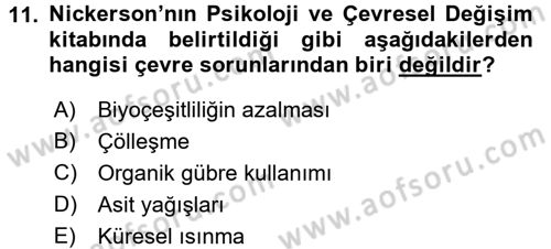 Çocuk, Bilim Ve Teknoloji Dersi 2016 - 2017 Yılı (Final) Dönem Sonu Sınav Soruları 11. Soru