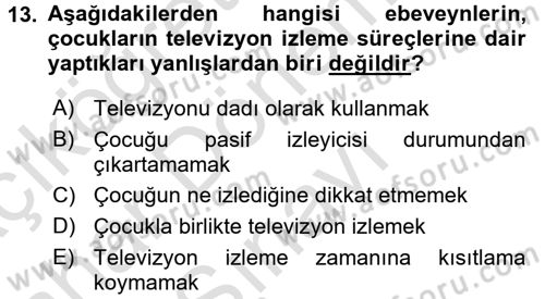 Çocuk, Bilim Ve Teknoloji Dersi 2016 - 2017 Yılı (Final) Dönem Sonu Sınav Soruları 13. Soru