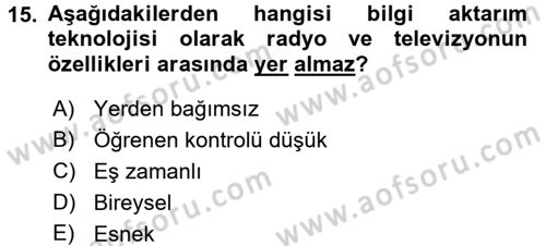 Çocuk, Bilim Ve Teknoloji Dersi 2016 - 2017 Yılı (Final) Dönem Sonu Sınavı 15. Soru