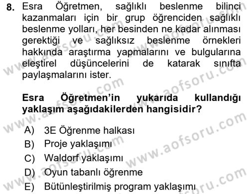 Çocuk, Bilim Ve Teknoloji Dersi 2016 - 2017 Yılı (Final) Dönem Sonu Sınav Soruları 8. Soru