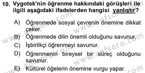 Çocuk, Bilim Ve Teknoloji Dersi 2017 - 2018 Yılı 3 Ders Sınav Soruları 10. Soru
