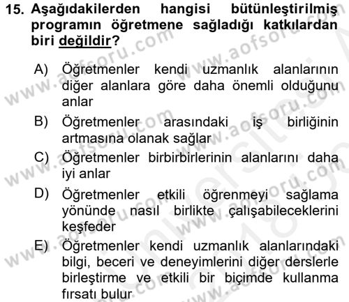 Çocuk, Bilim Ve Teknoloji Dersi 2017 - 2018 Yılı 3 Ders Sınavı 15. Soru