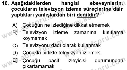 Çocuk, Bilim Ve Teknoloji Dersi 2017 - 2018 Yılı 3 Ders Sınav Soruları 16. Soru