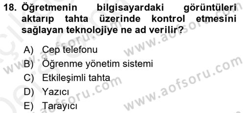 Çocuk, Bilim Ve Teknoloji Dersi 2017 - 2018 Yılı 3 Ders Sınav Soruları 18. Soru