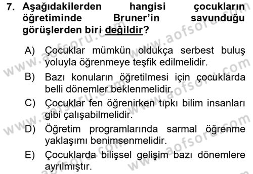 Çocuk, Bilim Ve Teknoloji Dersi 2017 - 2018 Yılı 3 Ders Sınav Soruları 7. Soru